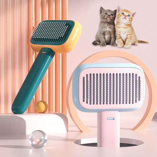 Pet Grooming Brush for Cats & Dogs – Detangling, Shedding & Massage Comb with Stainless Steel Teeth